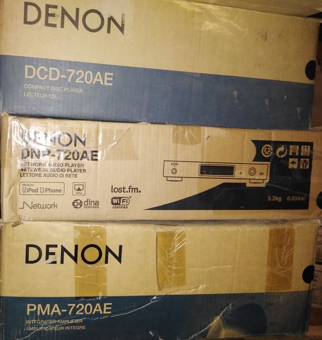 Denon 720 cd wzmacniacz odtwarzacz strumieniowy karton pilot