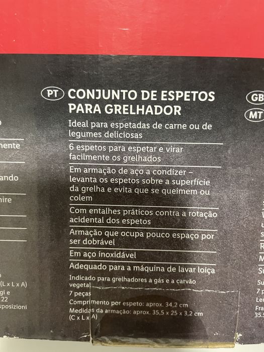 Conjunto espetos para grelhador