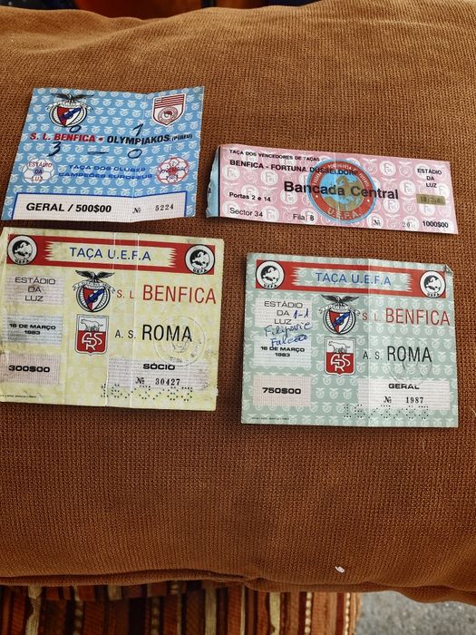 Bilhetes futebol Benfica , Belenenses vintage
