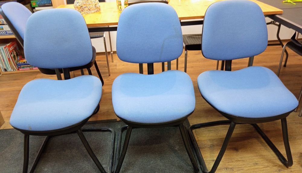 5x krzesło biurowe komfortowe na płozie, ergonomiczne wygodne, mocne