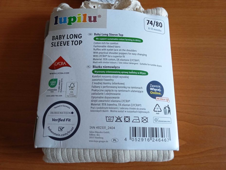 Bluzka niemowlęca dla dziewczynki 74/80