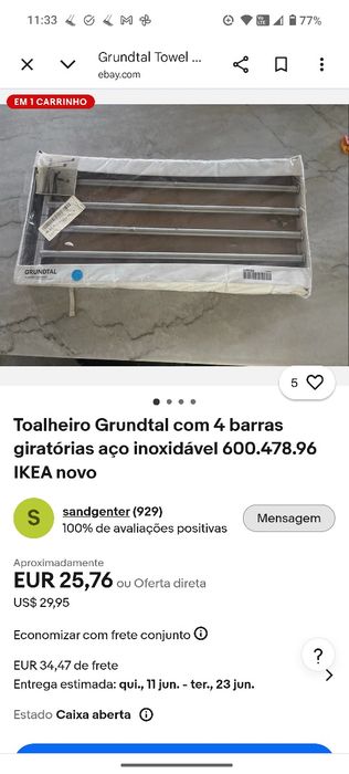 Toalheiro inox IKEA 4 suportes