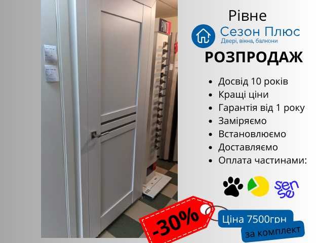 Міжкімнатні двері розпродаж з вітрини