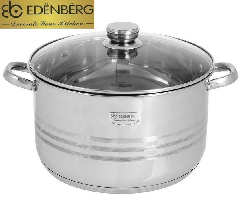 Duży SZEROKI i Niski Garnek ze Stali NIERDZEWNEJ 20L, INDUKCJA, Gaz..