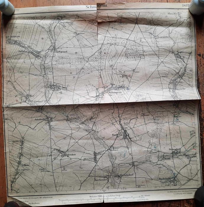 STARA MAPA Smogorzów Schmorgau Pawłów Paulsdorf Niemysłowice 1913