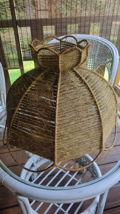 Abażur klosz sznurkowy PRL boho