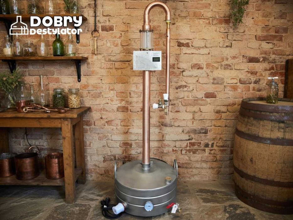 Destylator MIEDZIANY PotStill / Kocioł 30-100l / Z Aromatyzatorem [Zestaw na fi54] Na Bimber, Owoce, Zboża
