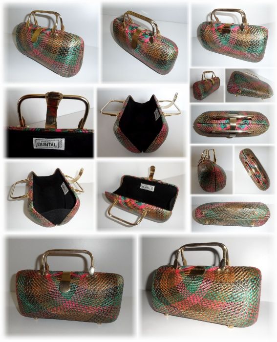 Unikat Torebka Piękny Kuferek Rękodzieło DESENYO BUNTAL PHILIPPINES A5