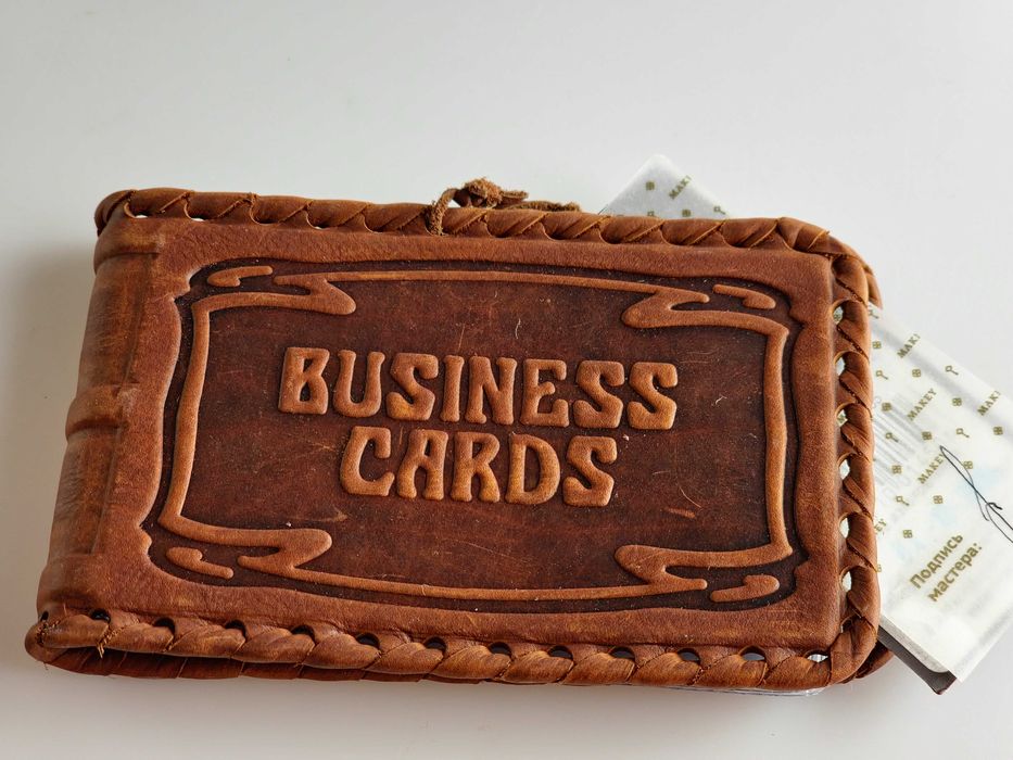 Визитница кожанная. Ручная работа. Макей.