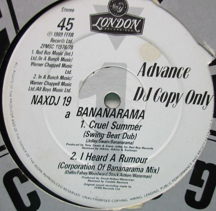 Bananarama - - - - - Advance Dj Copy - - - - - Maxi Single