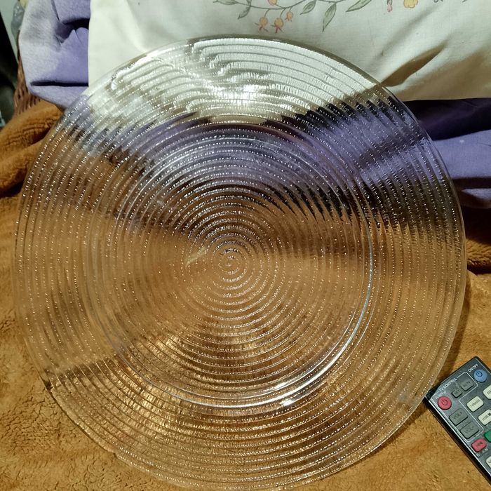 PRL talerz płaski szklany