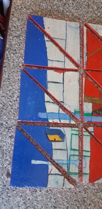 Conjunto de Triângulos Geométricos Pintados