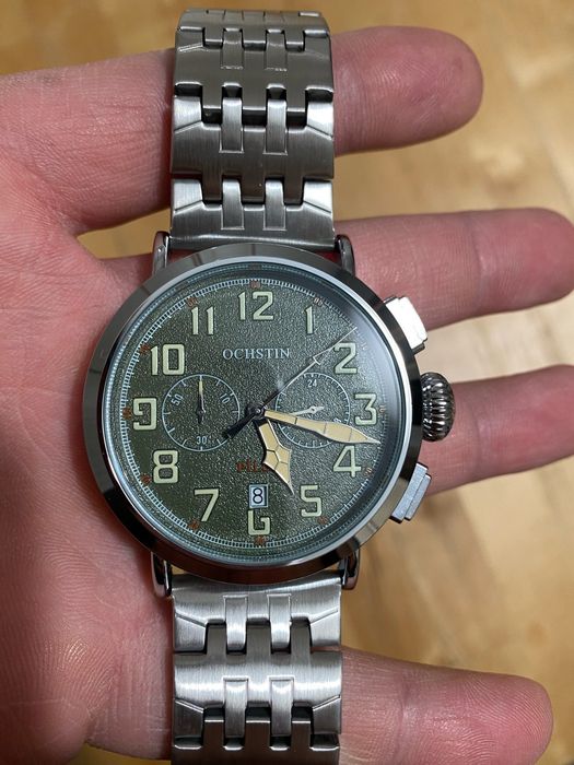 Годинник Ocshtin Pilot 44мм авіаційний хронограф кварц