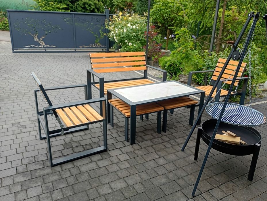 Nowy zestaw komplet ogrodowy, stół, krzesła, grill, fotel