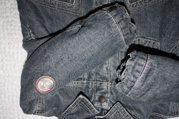 Курточка джинсов.теплая на флисе ф H&M на реб-ка 2/3лет р-92/98