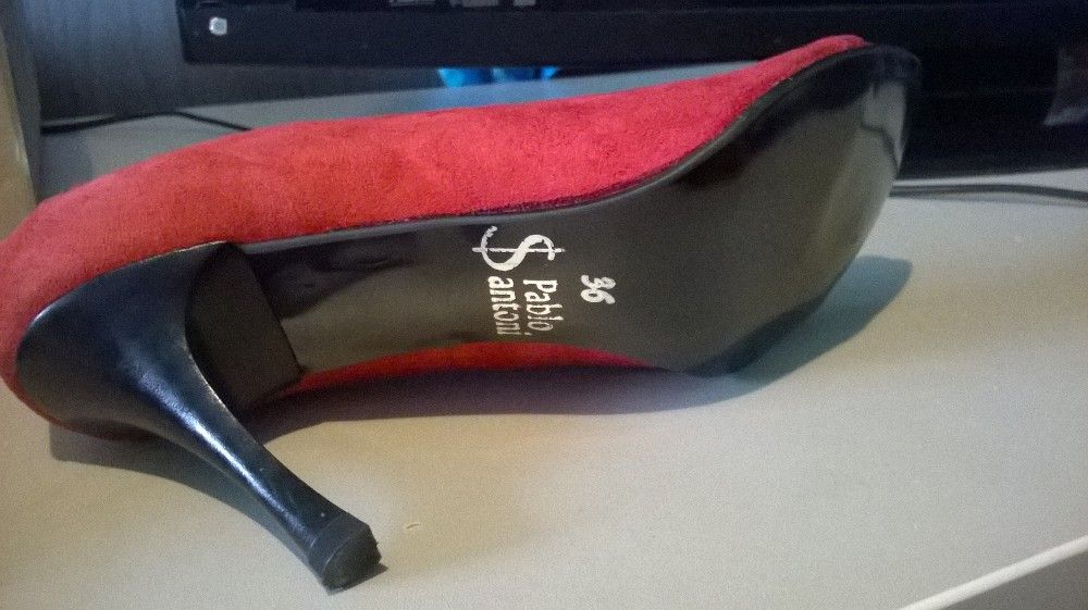 buty szpilki czułenka 36 czerwone