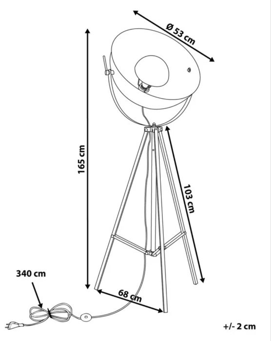 Lampa stojąca czarno złota