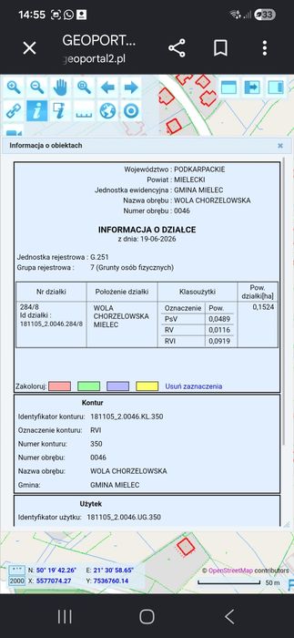 Działka w Wolii Chorzelowskiej