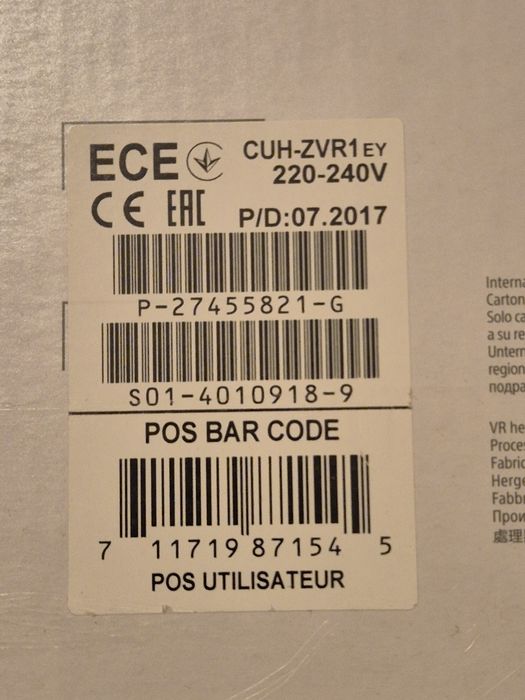 Oculos VR Playstation CUH-ZVR1