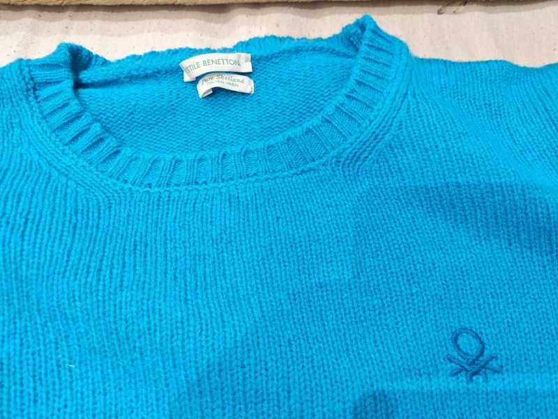 Sweter turkusowy Benetton XS