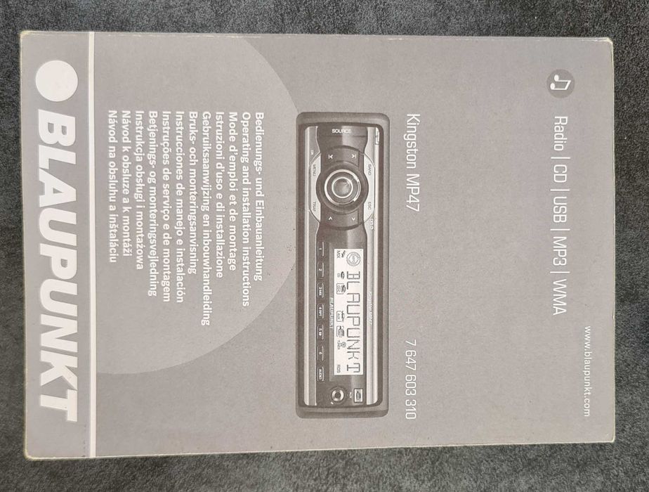 user manual instruções em livro  - AUTO-radio BLAUPUNKT Kingston MP47