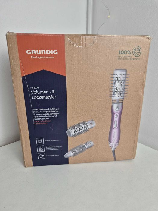 Фен-браш GRUNDIG HS 6220 , 1100 Вт, 3 насадки,керамічне покриття