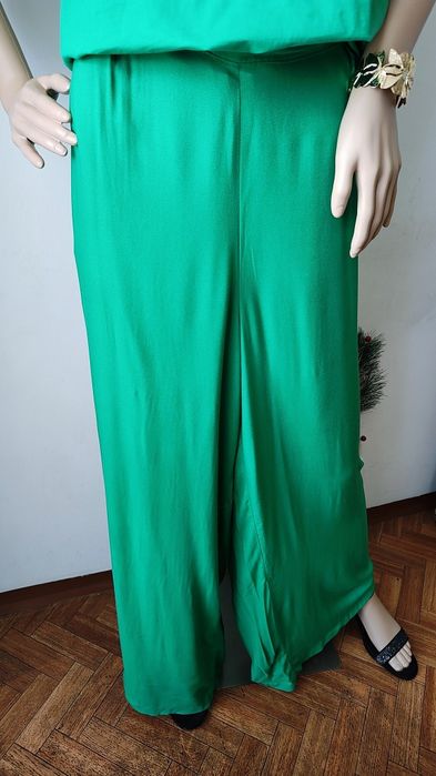 Zielone spodnie palazzo page one XL 100% wiskoza szerokie eleganckie oversize