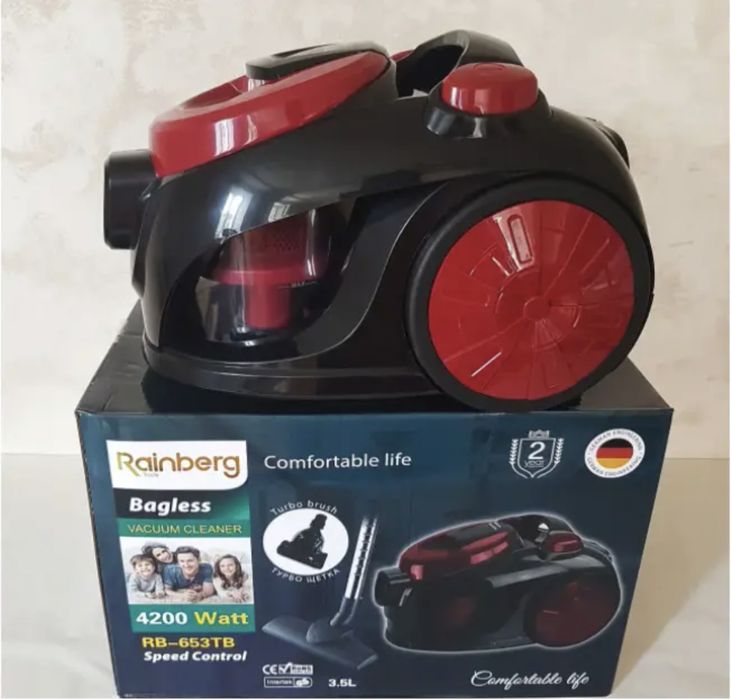 Пылесос колбовый Rainberg RB-653TB 4200W пилосос пилосмок контейнерный