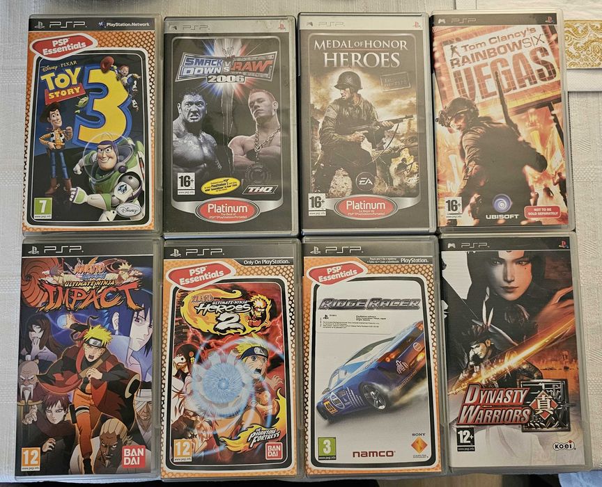 Wielki zestaw 17 gier na konsolę PSP | Naruto, GTA, God of War, Def Jam, NFS