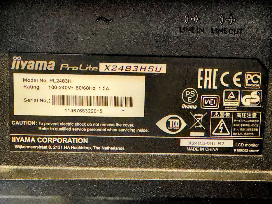 Monitor Iiyama ProLite X2483HSU 24" | Full HD | AMVA+ | Stan BDB