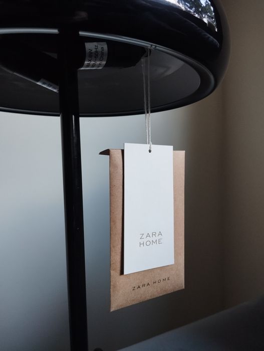 Zara Home Candeeiro Preto Metal 60s Grande Novo