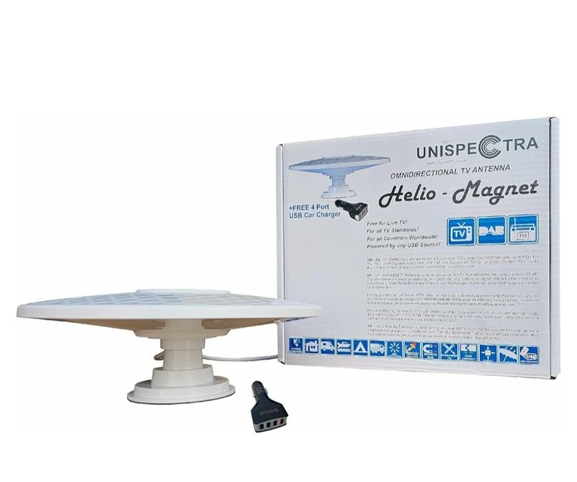 Helio Antena TV HD o wysokim zysku 33 dB TNT DVB-T2 FM Dab