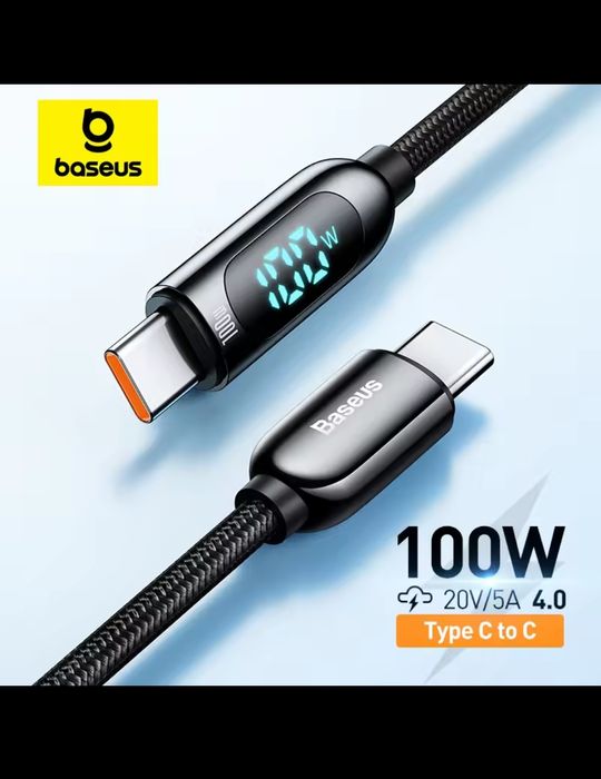Кабель Ватметр Baseus Display Type-С/Type-С 100w  1m