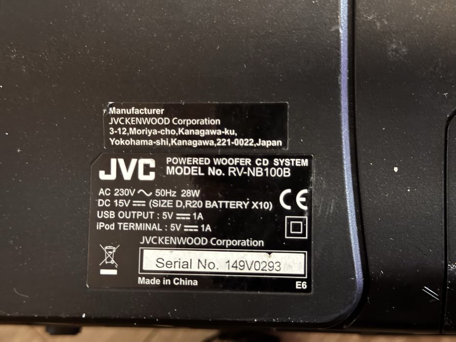 Boombox jvc nb 100b