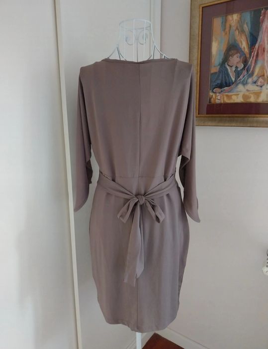 Vestido | cor taupe | manga 3/4 | Ichi | Tamanho M | novo com etiqueta