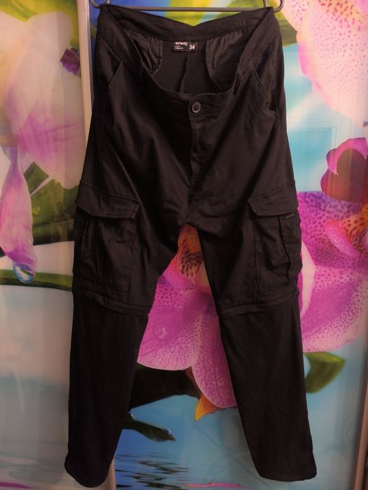 Штаны карго стрейчевые ,черного цвета, размер 34