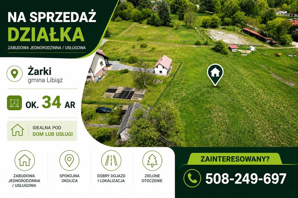SUPER działka z Warunkami Zabudowy z możliwością podziału