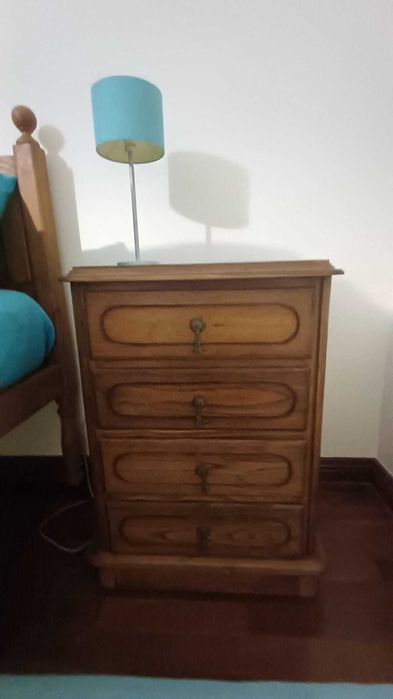 Quarto solteiro completo de estilo em madeira maciça