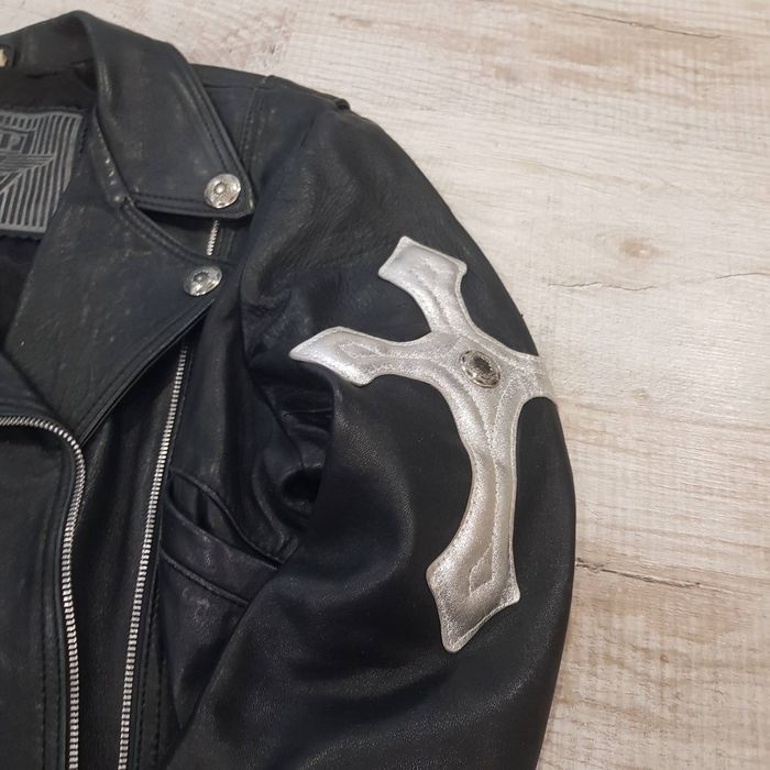 Кожаная куртка Косуха в стиле CHROME HEARTS