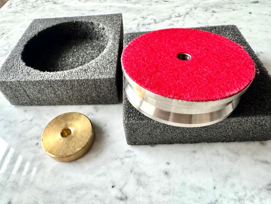 Docisk Audio Gramofonowy Stal Premium Krążek do Singli Mosiądz