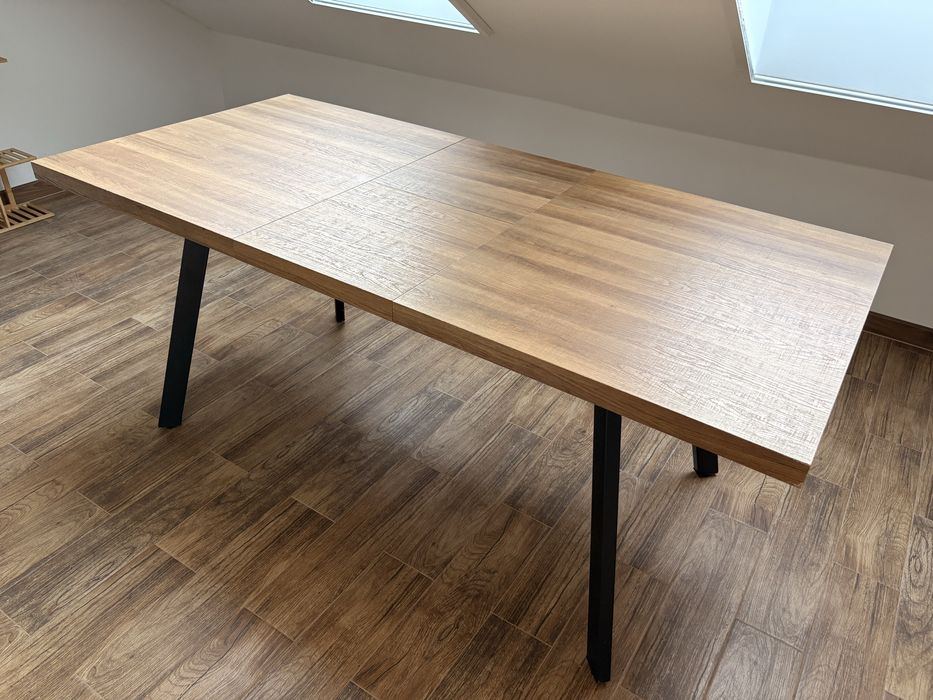 Stół rozkładany Halmar BERLIN loft orzech/czarny 140-180 cm