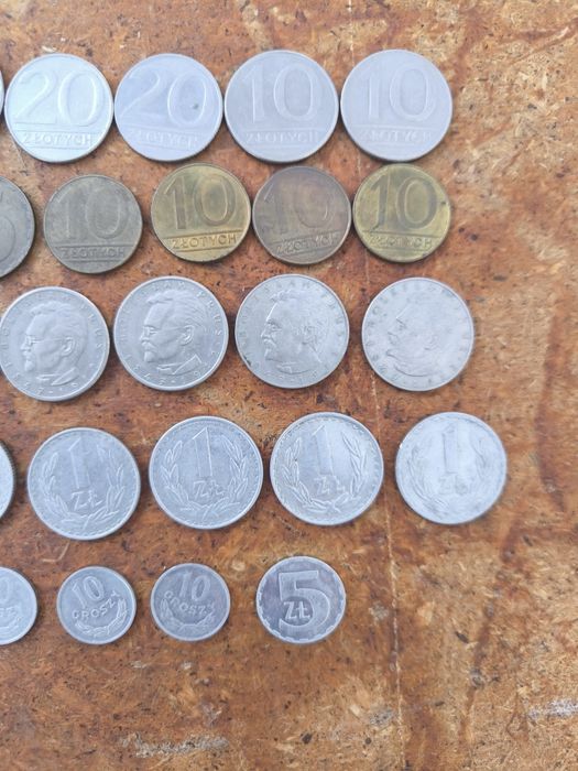 Różne polskie Monety z dawnych lat PRL ok 50  sztuk