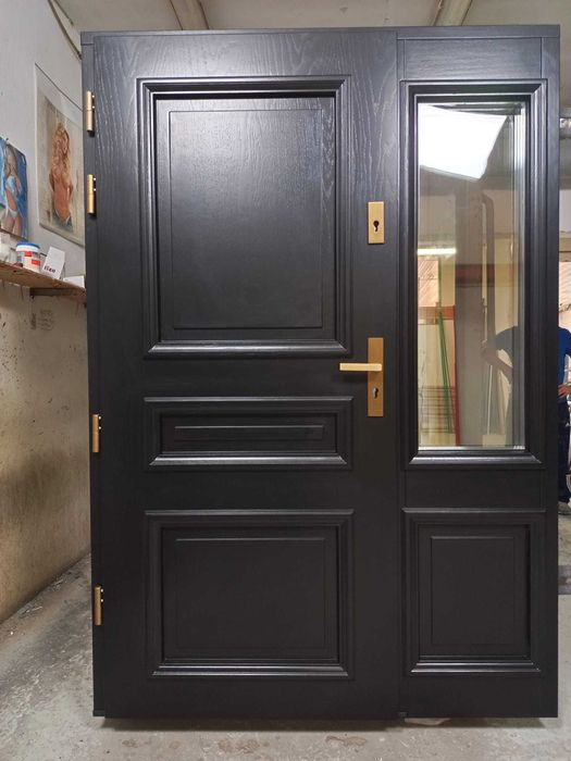 Drzwi zewnętrzne drewniane dębowe pomiar dostawa montaż dotacja