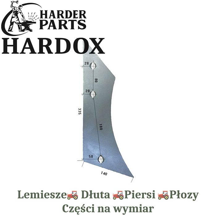 Pierś Duro HARDOX 5954/P części do pługa 2X lepsze niż Borowe