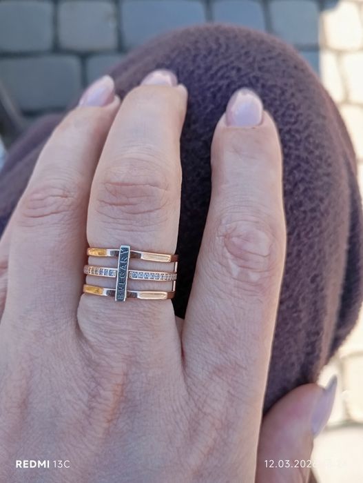 Кольцо каблучка золото 585 Булгарі