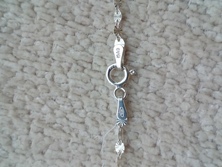 Srebrny naszyjnik łańcuszek 40 cm diamentowany 1,6 g Srebro 925