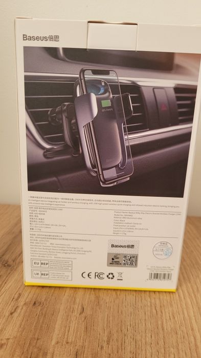 Uchwyt na telefon samochodowy, holder Baseus z ładowarką indukcyjną