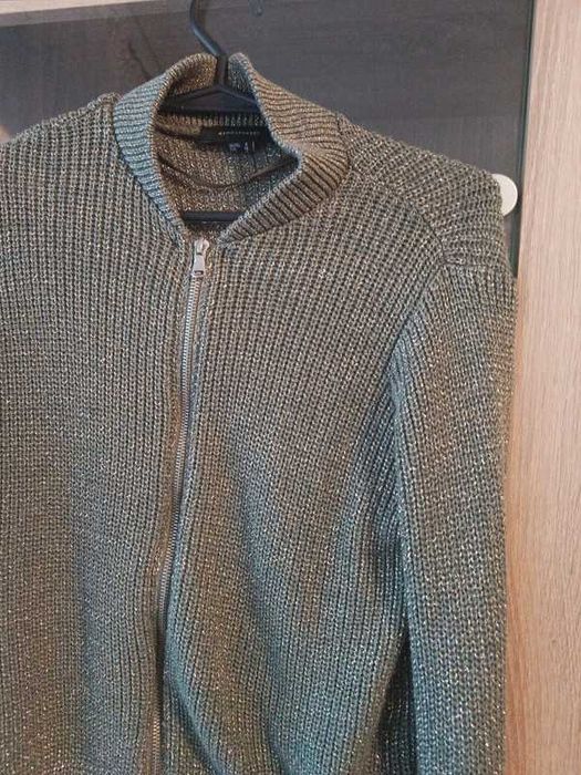 Sweter kardigan złoto