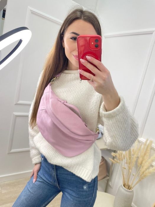 Nerka skóra skórzana naturalna włoska nowa beż róż błękit żółta biała