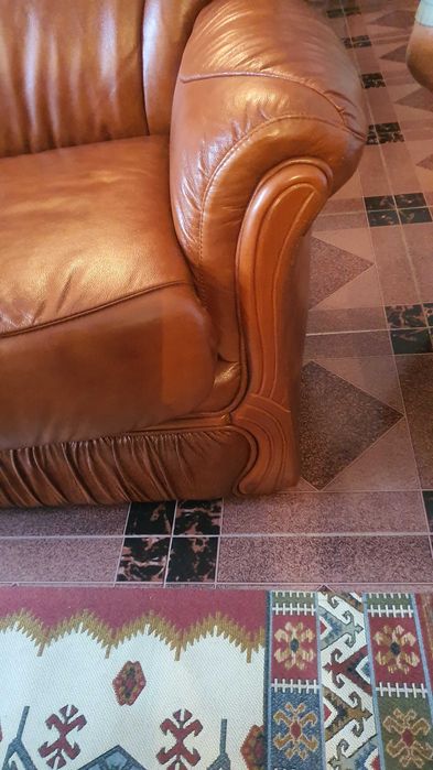 Sofas em pele cor castanho